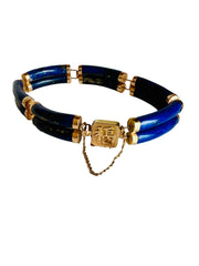 14k Gold Lapis Lazuli Good Fortune Bracelet