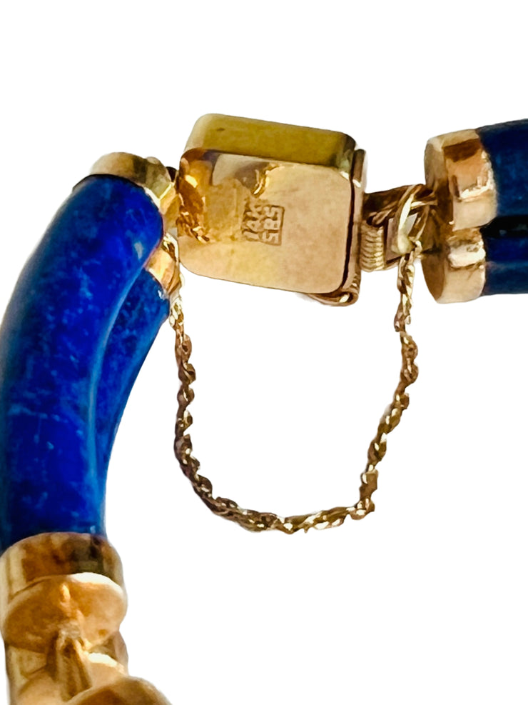 14k Gold Lapis Lazuli Good Fortune Bracelet