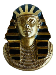 Egyptian Revival Pharaoh Gold Black Enamel Pendant Brooch