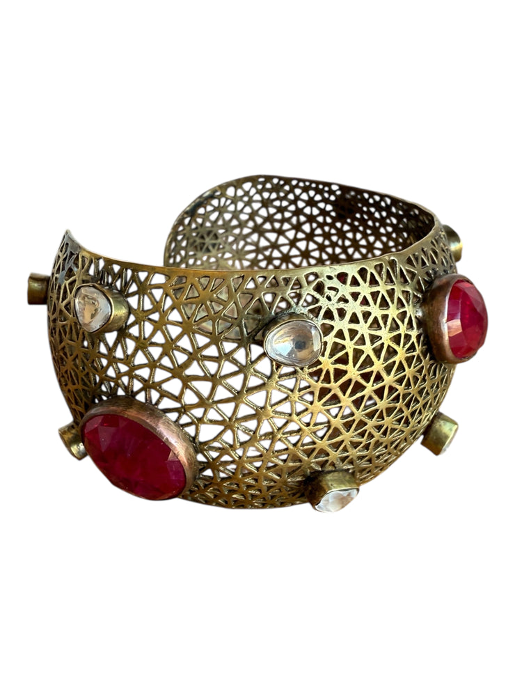Byzantine Revival Sapphire Cuff Bracelet