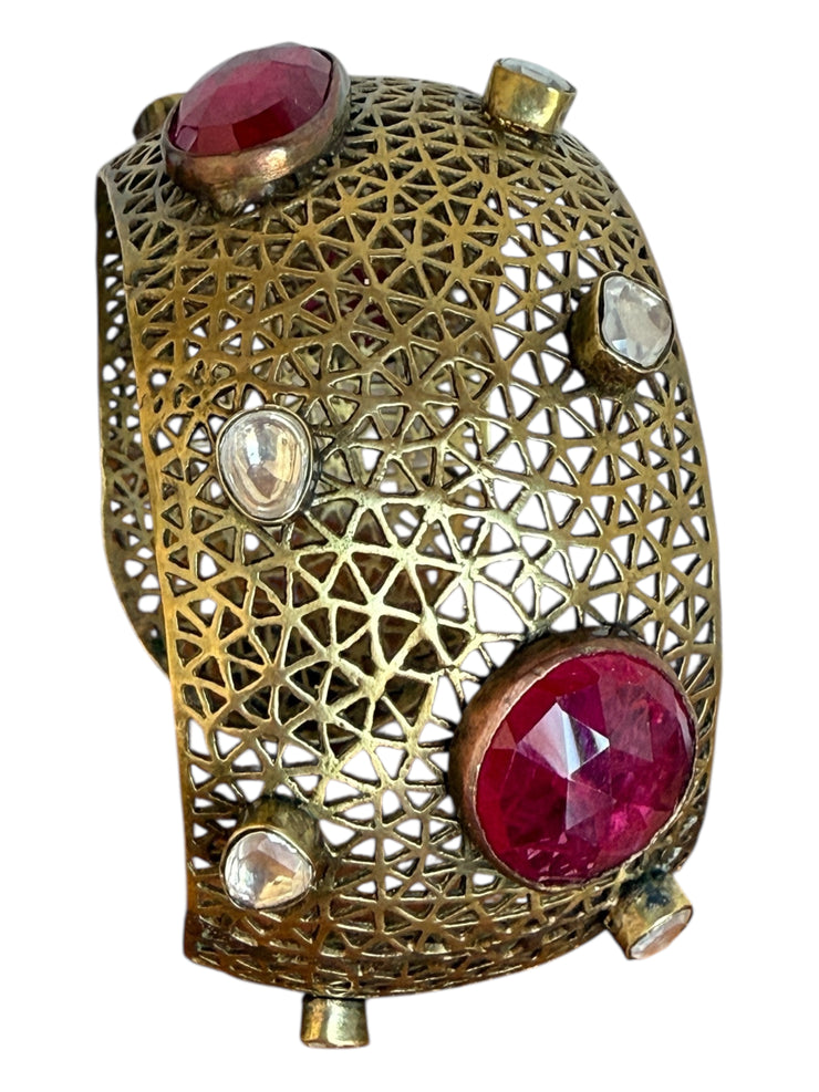 Byzantine Revival Sapphire Cuff Bracelet