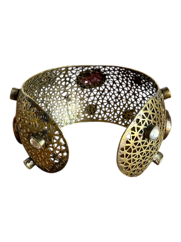 Byzantine Revival Sapphire Cuff Bracelet