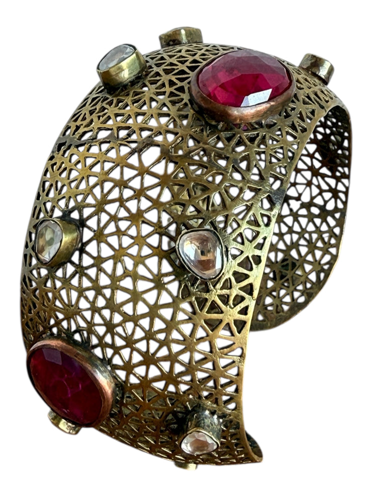 Byzantine Revival Sapphire Cuff Bracelet