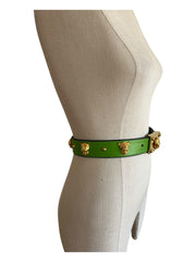 Leopard Green Leather Belt