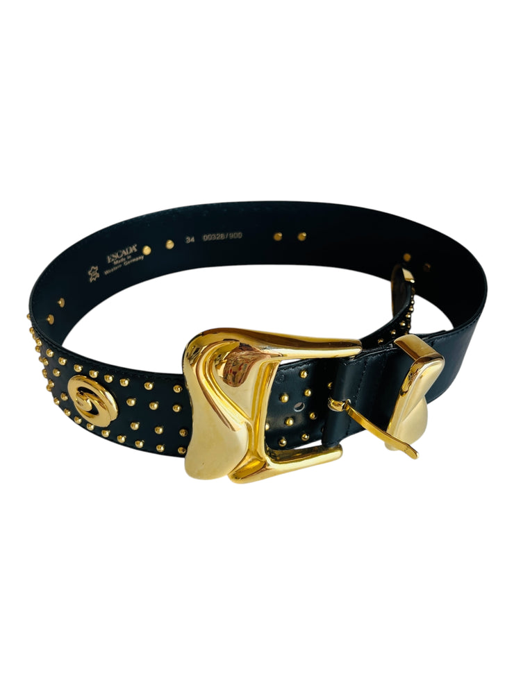 Statement Black Gold Leather Belt