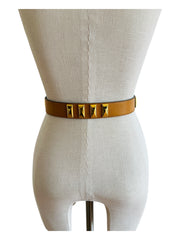 Caramel Leather Gold Stud Belt