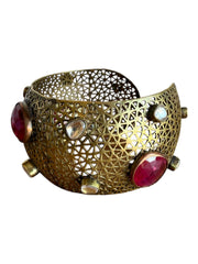 Byzantine Revival Sapphire Cuff Bracelet