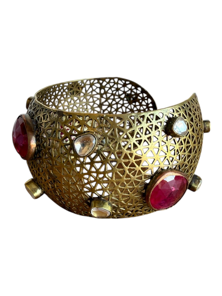 Byzantine Revival Sapphire Cuff Bracelet