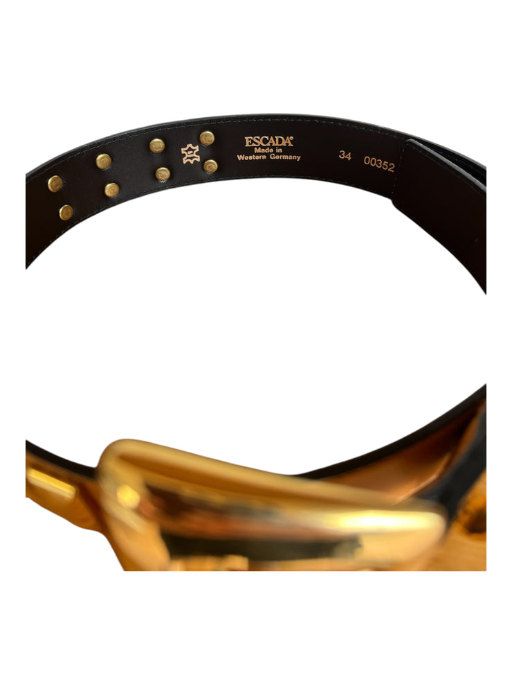 Caramel Leather Gold Stud Belt