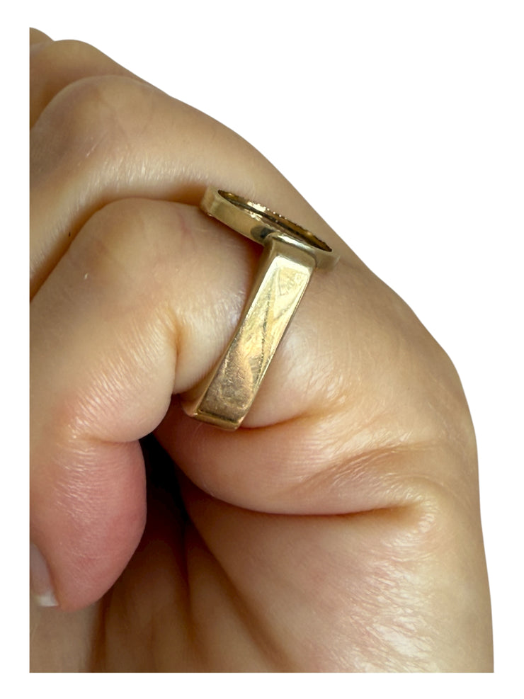 22k/14k Gold Peso Coin Modernist Ring