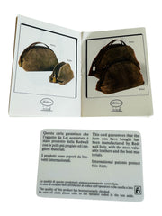 Brown Leather Trip Handbag Wood Top Handle