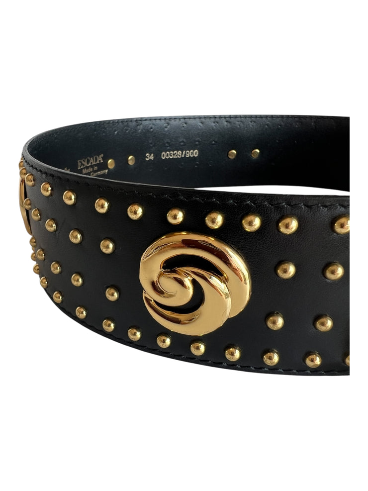 Statement Black Gold Leather Belt