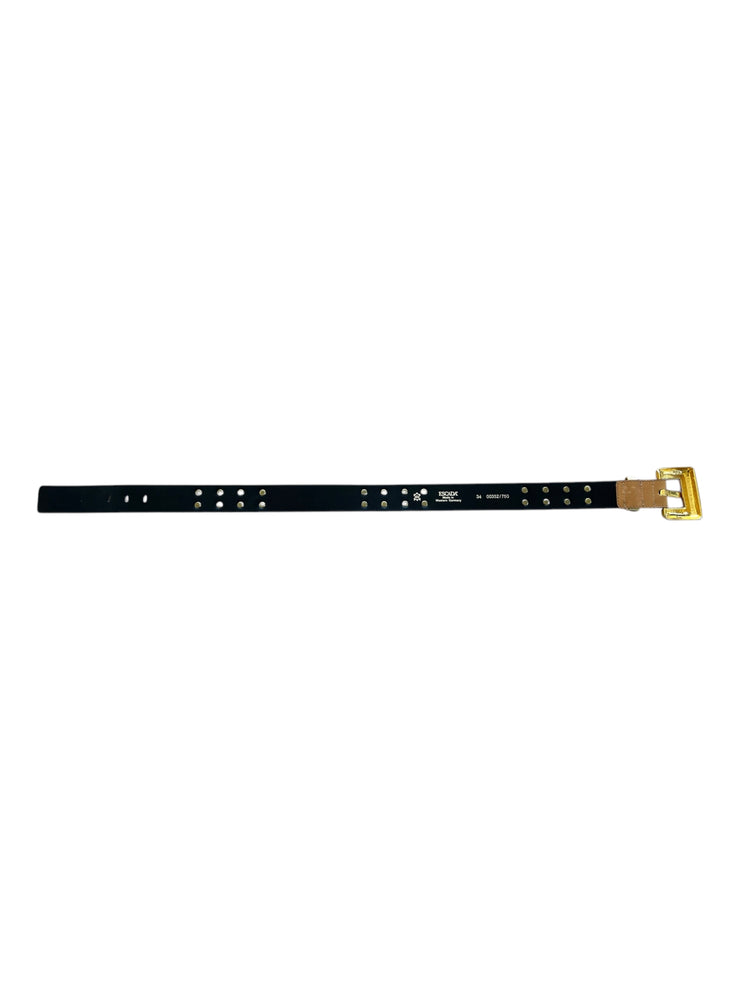 Caramel Leather Gold Stud Belt