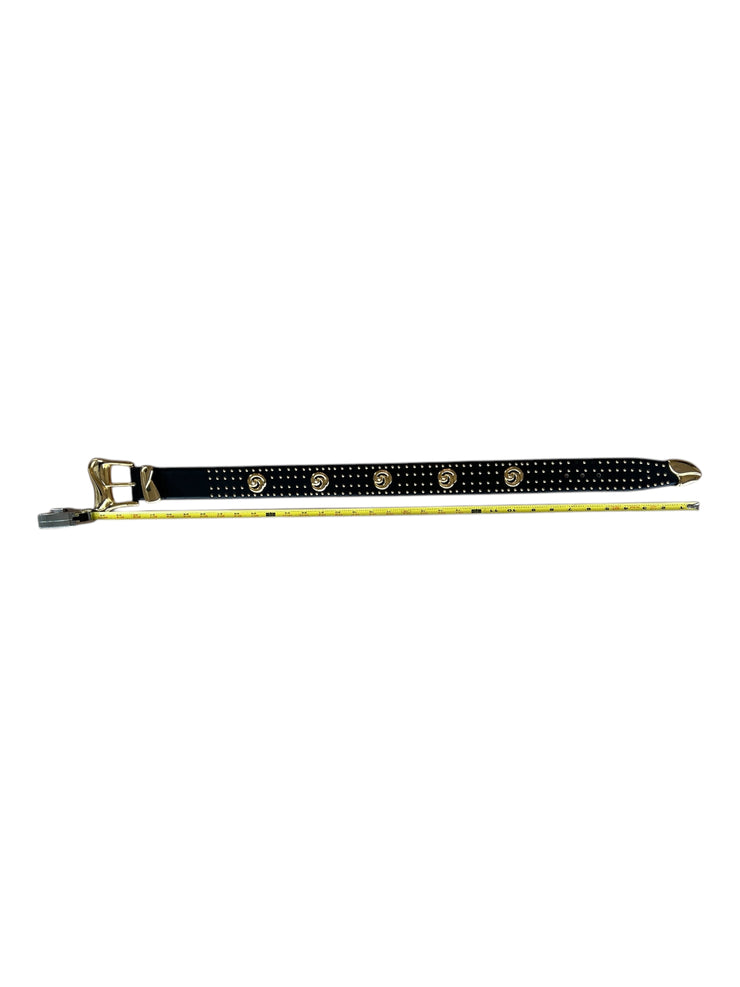 Statement Black Gold Leather Belt