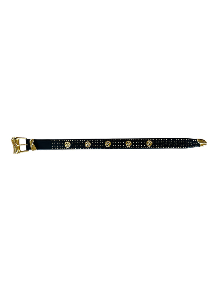 Statement Black Gold Leather Belt
