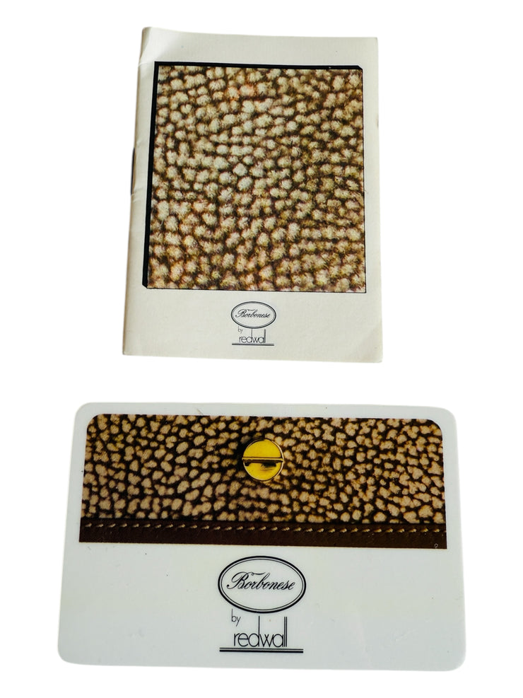 Brown Leather Trip Handbag Wood Top Handle