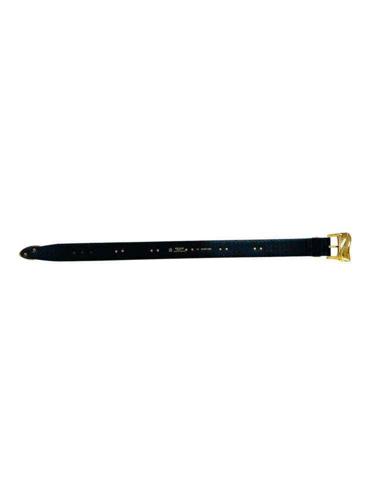 Statement Black Gold Leather Belt