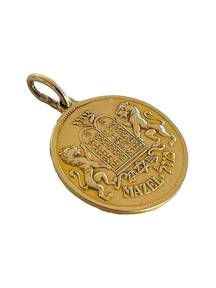 14k Lions of Judah Medallion Pendant