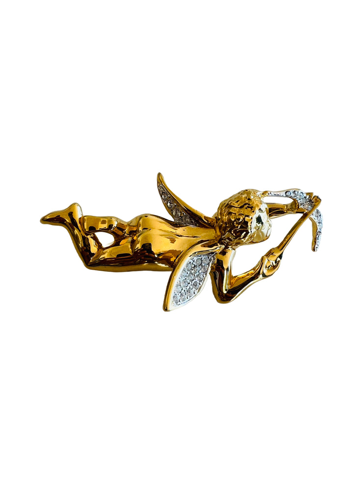 Cupid Gold Brooch