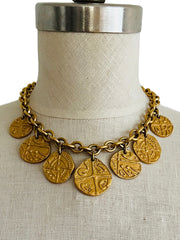 Greco Roman Style Ancient Coin Choker Necklace