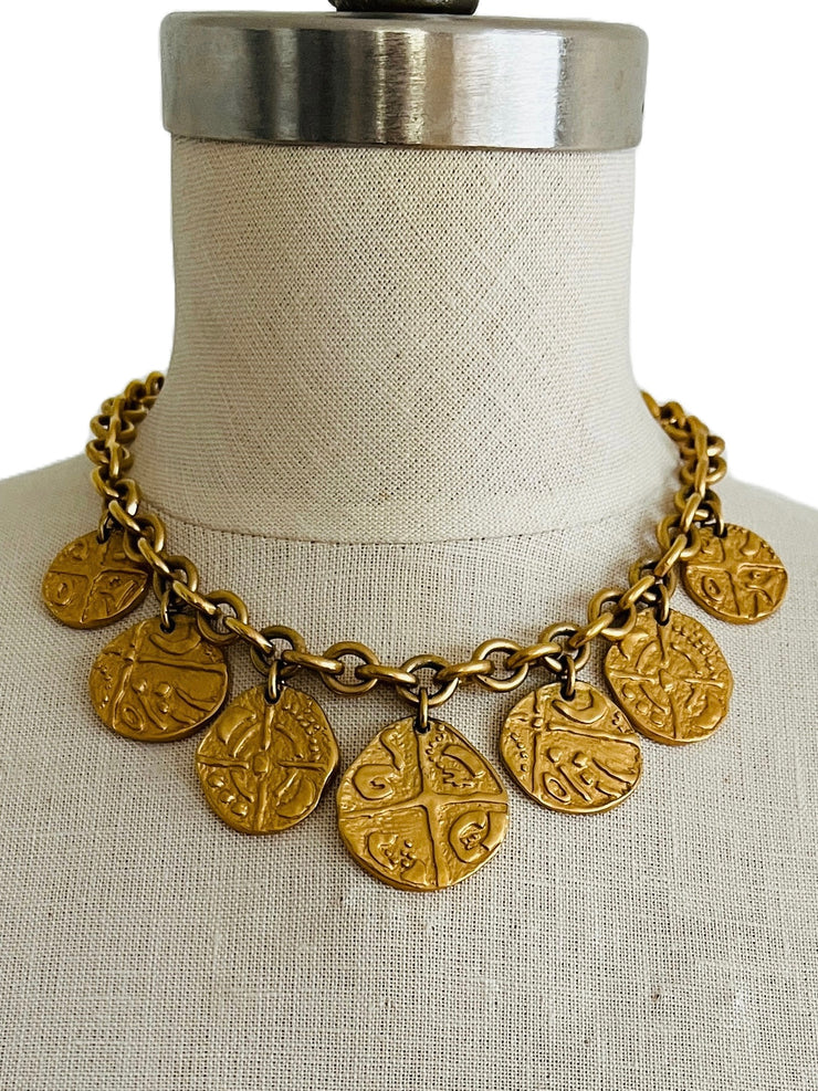 Greco Roman Style Ancient Coin Choker Necklace
