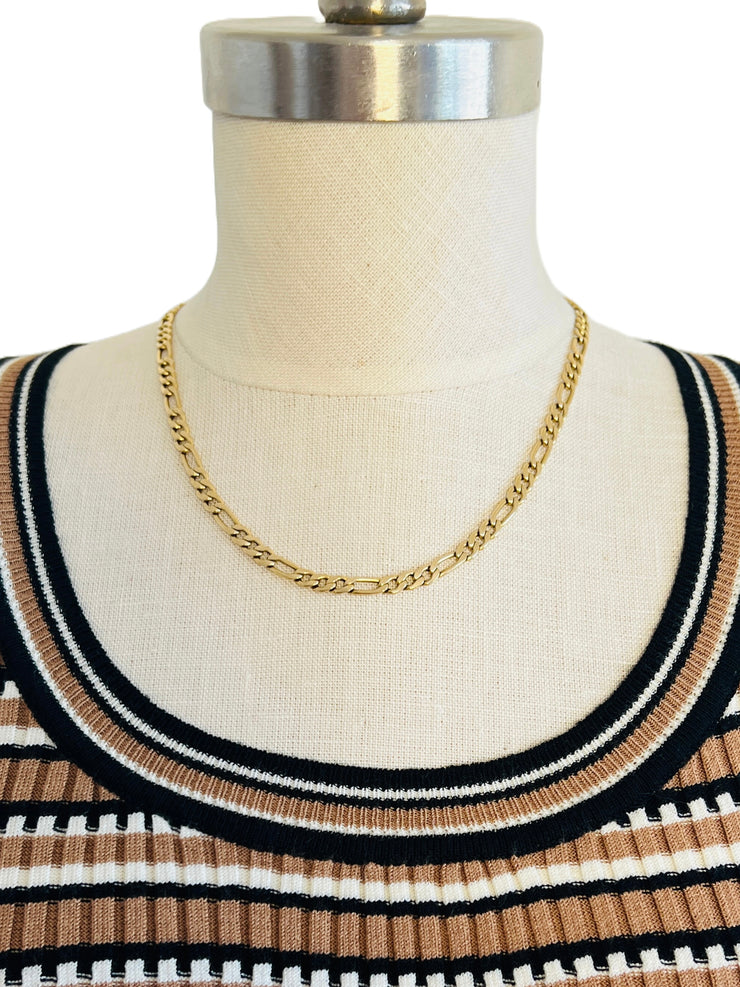 Unisex 14K Italian Figaro Chain Necklace