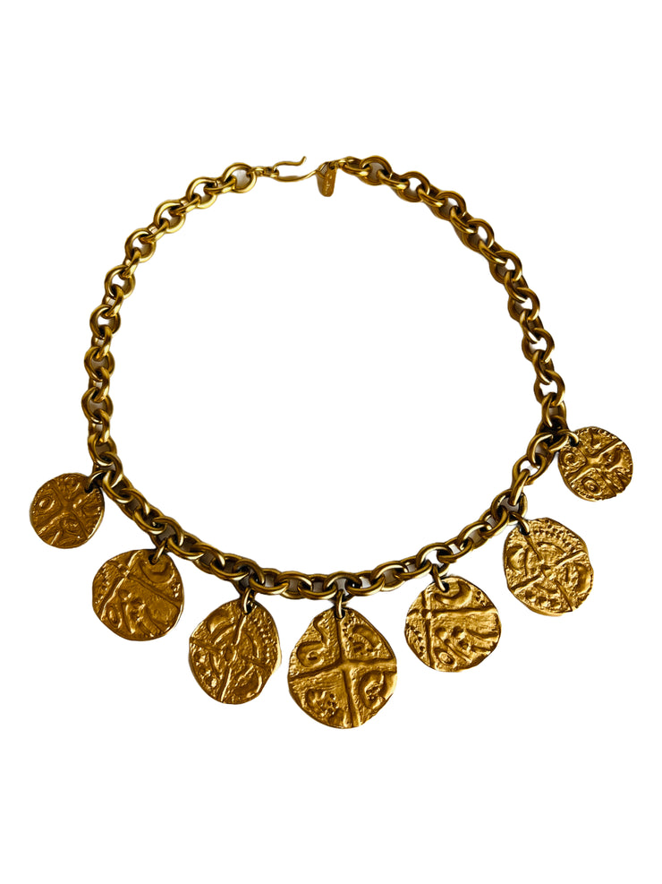 Greco Roman Style Ancient Coin Choker Necklace