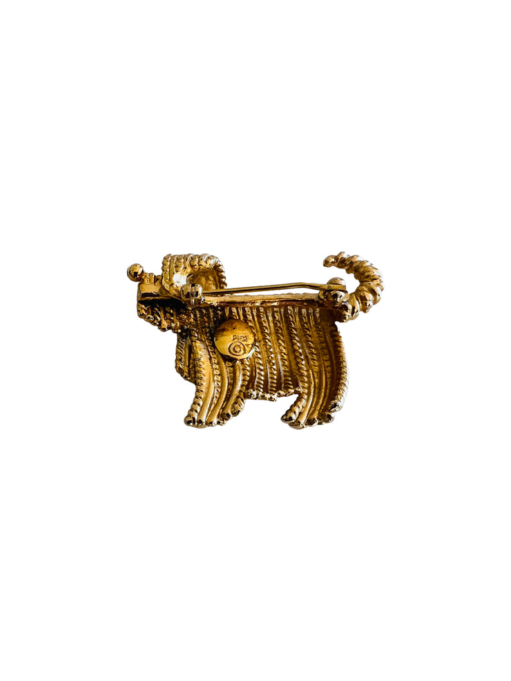Shaggy Dog Figural Brooch