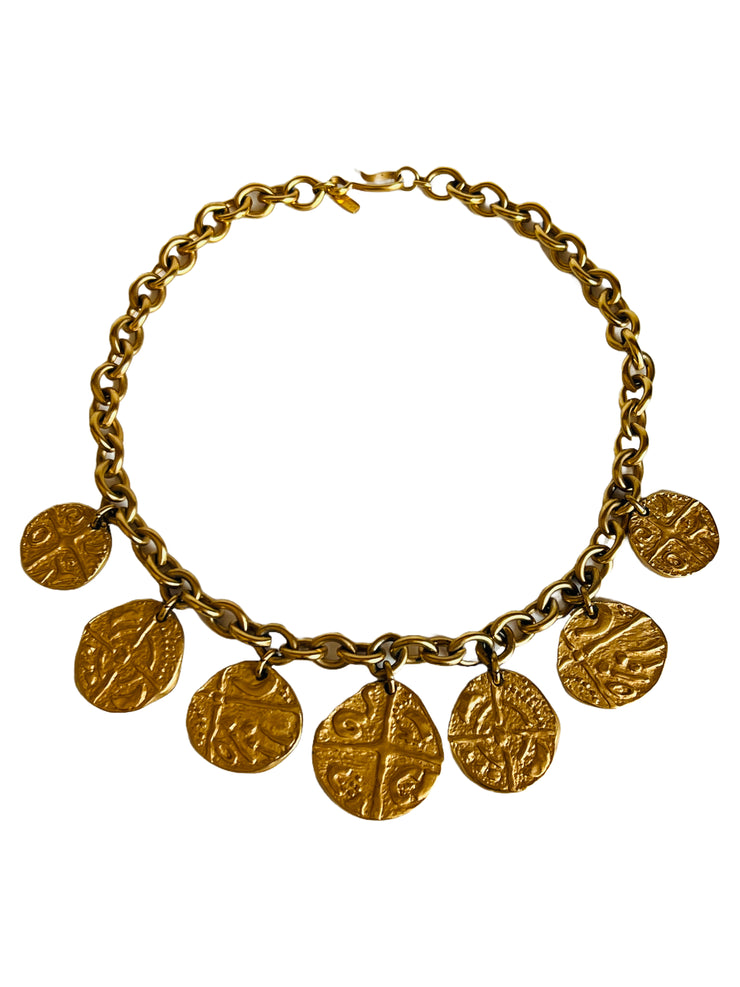 Greco Roman Style Ancient Coin Choker Necklace