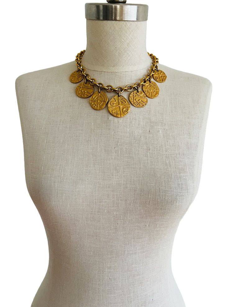 Greco Roman Style Ancient Coin Choker Necklace