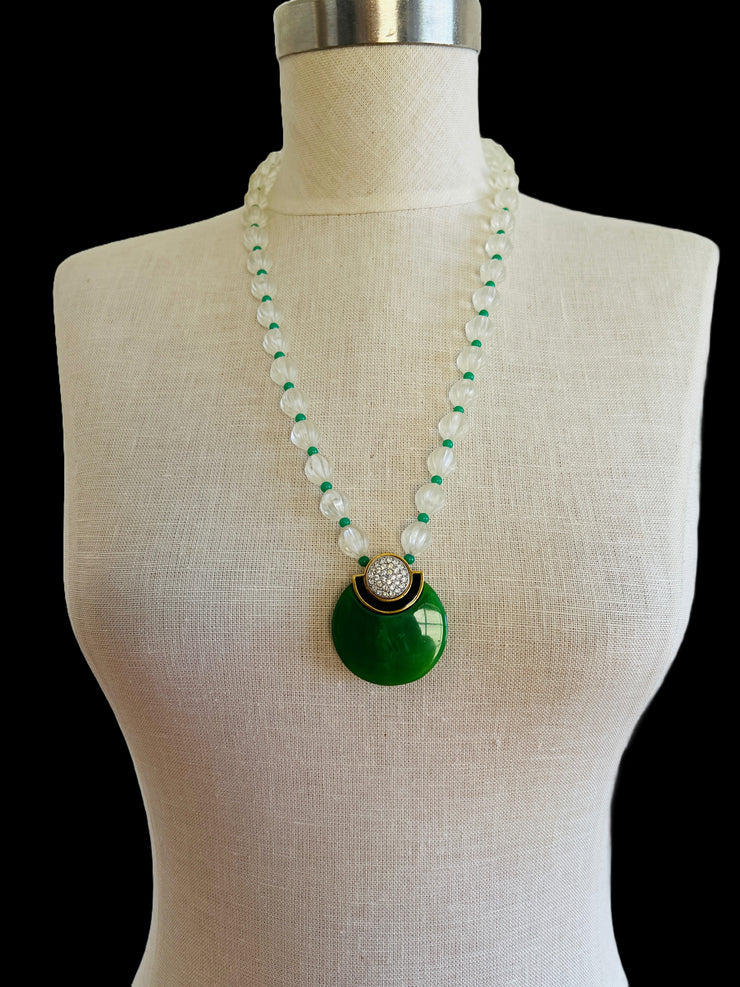 Art Deco Style Lucite Bead Necklace