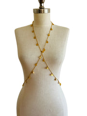 Extra Long Multi Chain Gold Coin Necklace