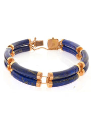 14k Gold Lapis Lazuli Good Fortune Bracelet