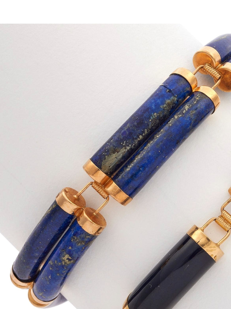 14k Gold Lapis Lazuli Good Fortune Bracelet