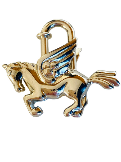 1993 Hermes Le Cheval Pegasus Cadena Padlock Necklace Pendant (W/out Chain)