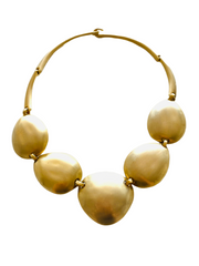 Les Bernard Gold Cuff Bracelet Necklace Set