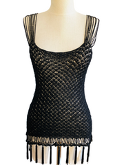 Knitted Black Flapper Top