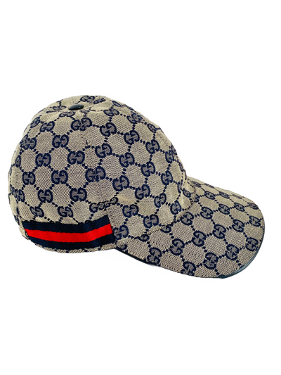 Gucci GG Logo Monogram Blue Hat