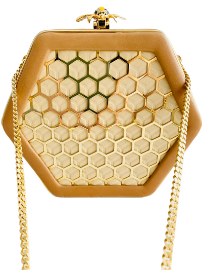 1985 Honeycomb Bee Leather Handbag