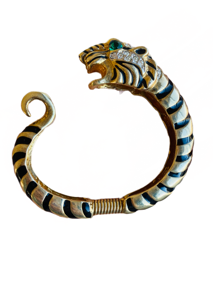 KJL Tiger Hinged Cuff Bracelet