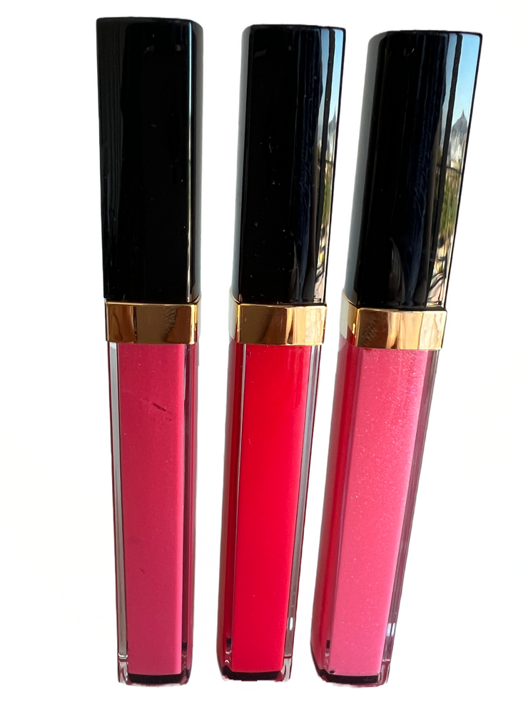 Shimmery pink Chanel lip glosses  Chanel lip gloss, Pink chanel, Beauty