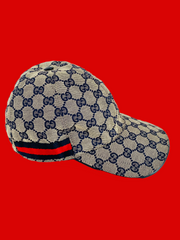 Gucci GG Logo Monogram Blue Hat