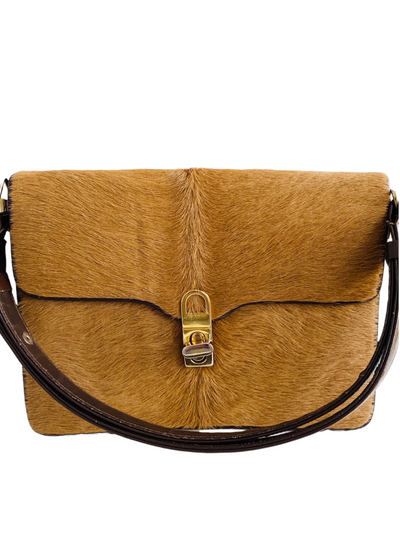 Tan Pony Hair Leather Handbag