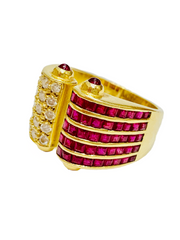 18kt Gold Ruby Diamond Ring
