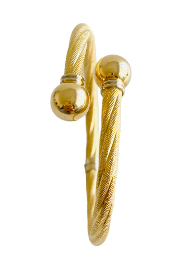 Italian 18k Bypass Hinged Bangle Bracelet