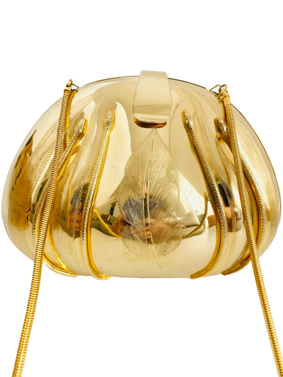 Italian Gold Snake Minaudiere Handbag