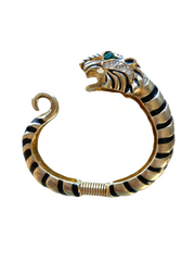 KJL Tiger Hinged Cuff Bracelet