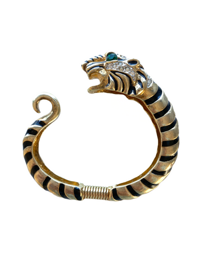 KJL Tiger Hinged Cuff Bracelet