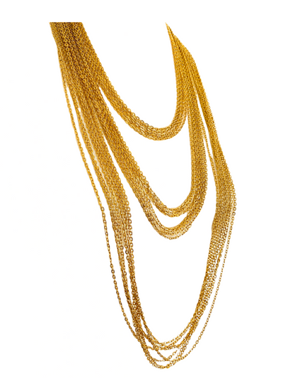 Heavy Multi Cable Chain Tiered Necklace