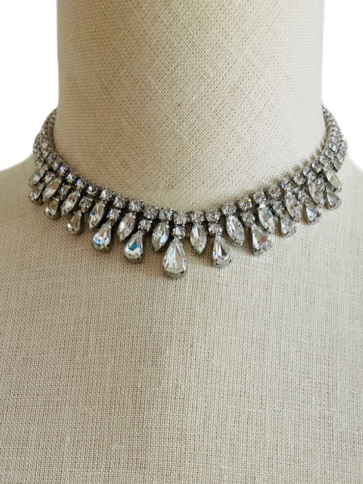 Weiss Rhinestone Choker Necklace & Earrings